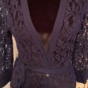 Lace Belted Cardigan